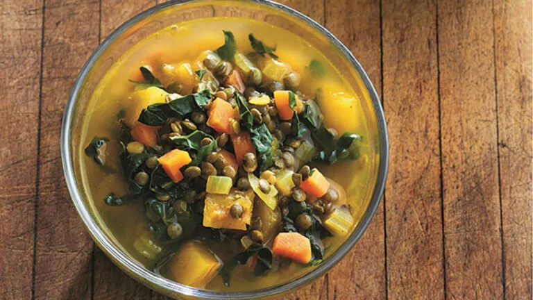 Cozy Lentil Soup with Delicata Squash