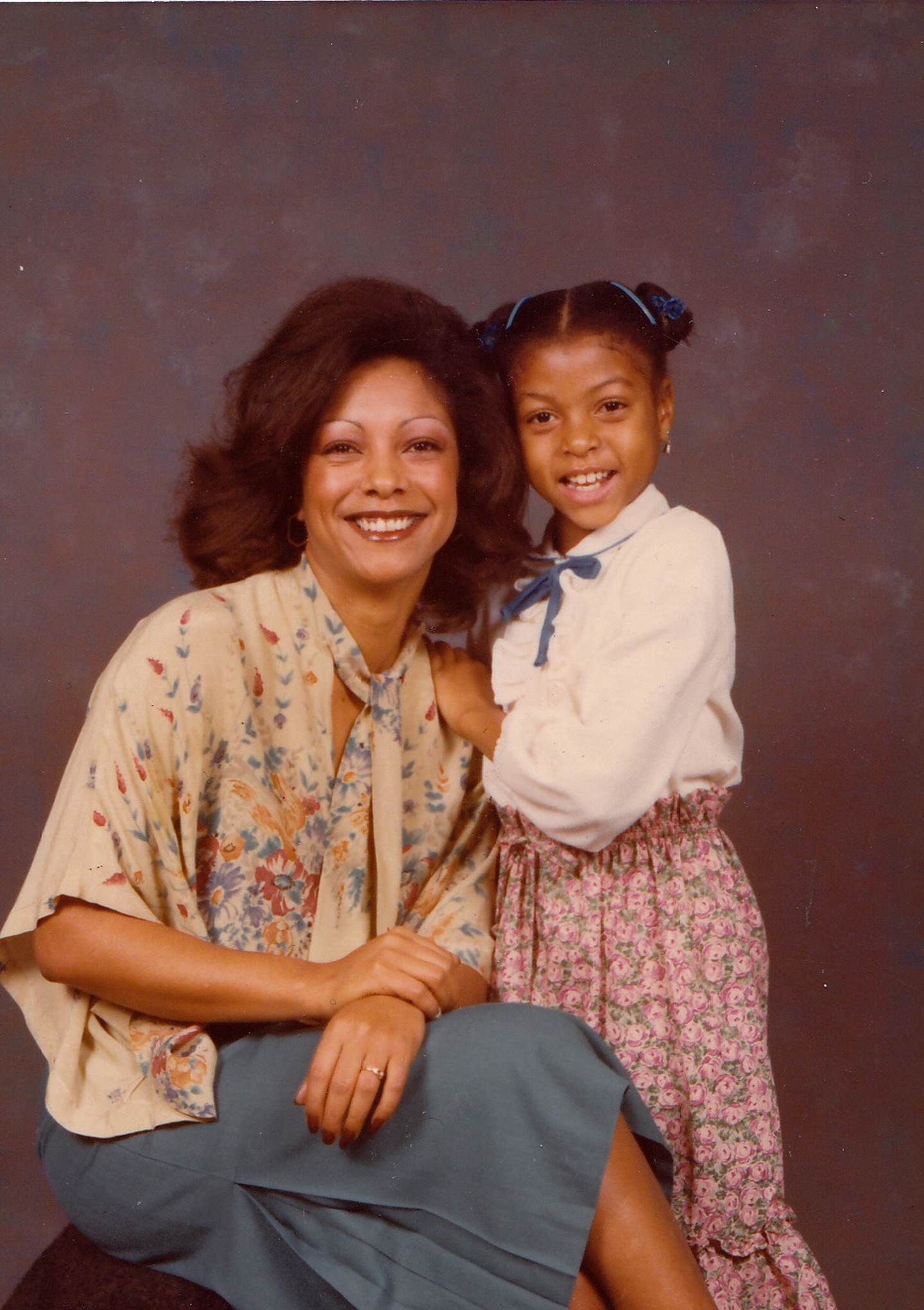Taraji P. Henson as a child with her mom