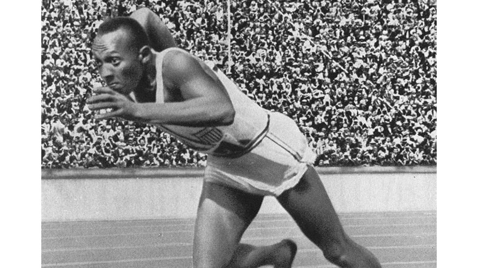 Jesse Owens running as an inspirational person for Black History Month