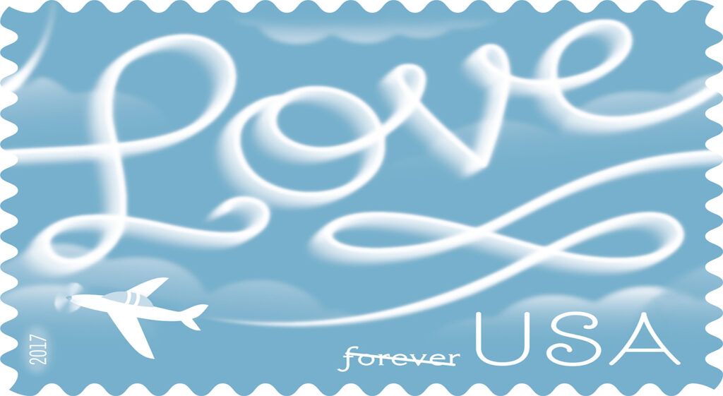 Love Skywriting Forever Stamp
