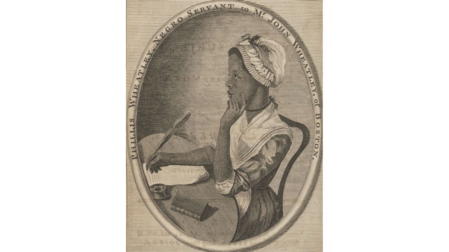 Illustration of Phillis Wheatley writing as an inspiring figure for Black History Month