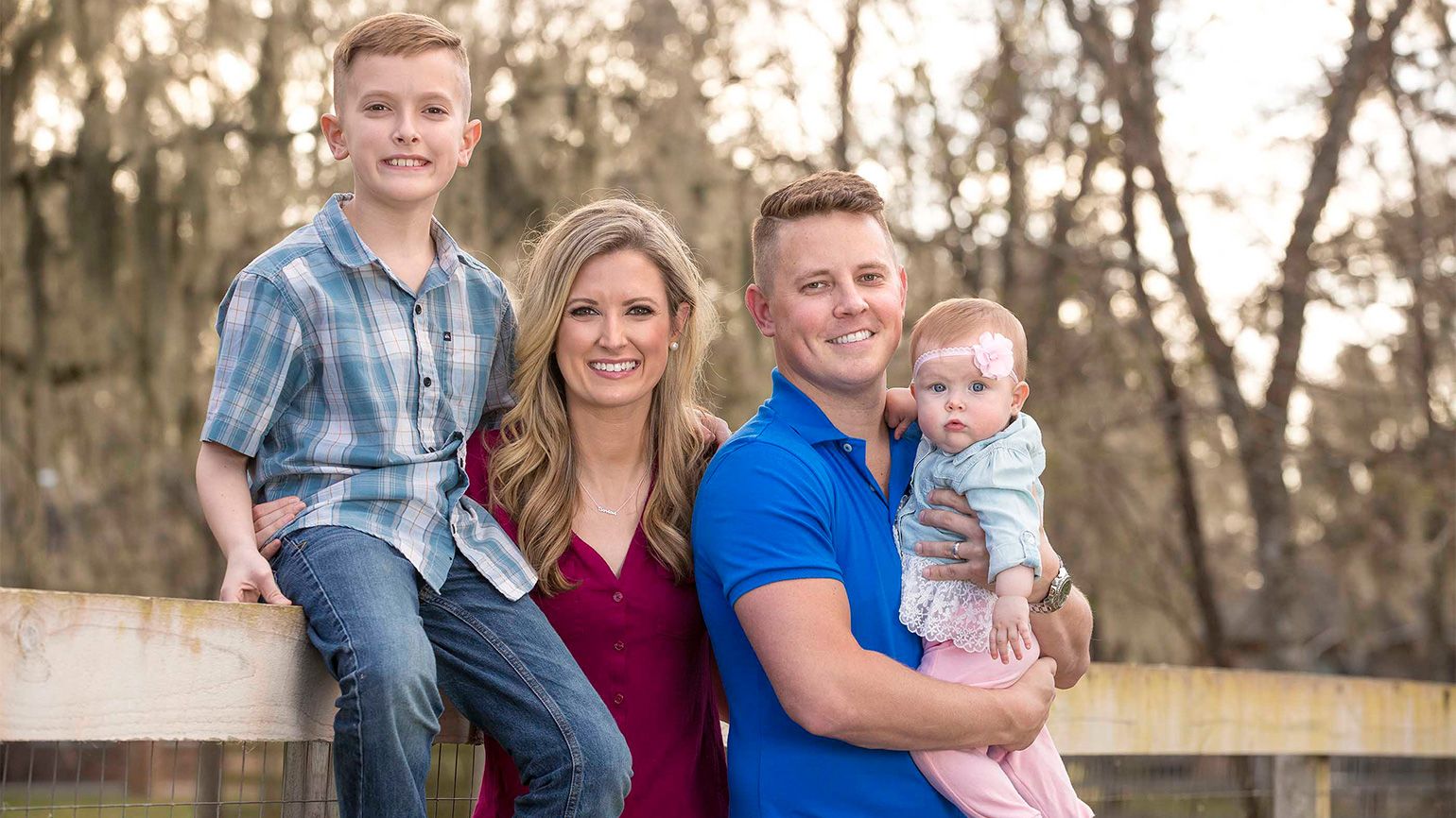 Rebekah with her family: son Noah, husband Chris and daughter Ryleigh.