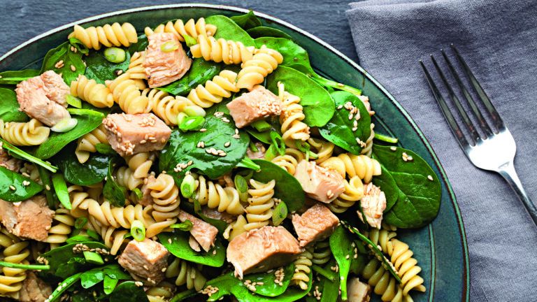 The power of greens and a touch of Asian flavor comes through in this salad that's great for picnics.