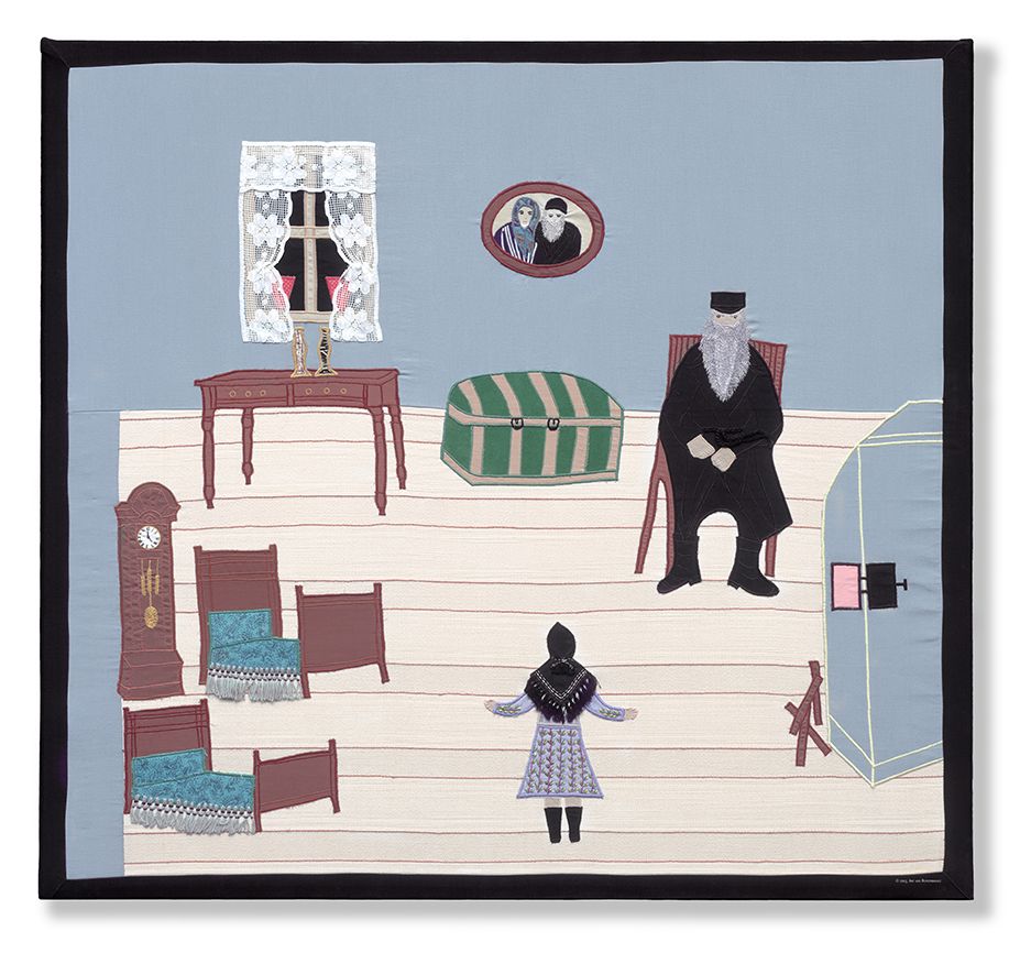 An Esther Krinitz tapestry entitled I Dream of Grandfather
