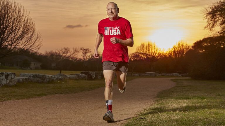 Former Olympic pentathlete Tom Lough on an early-morning run