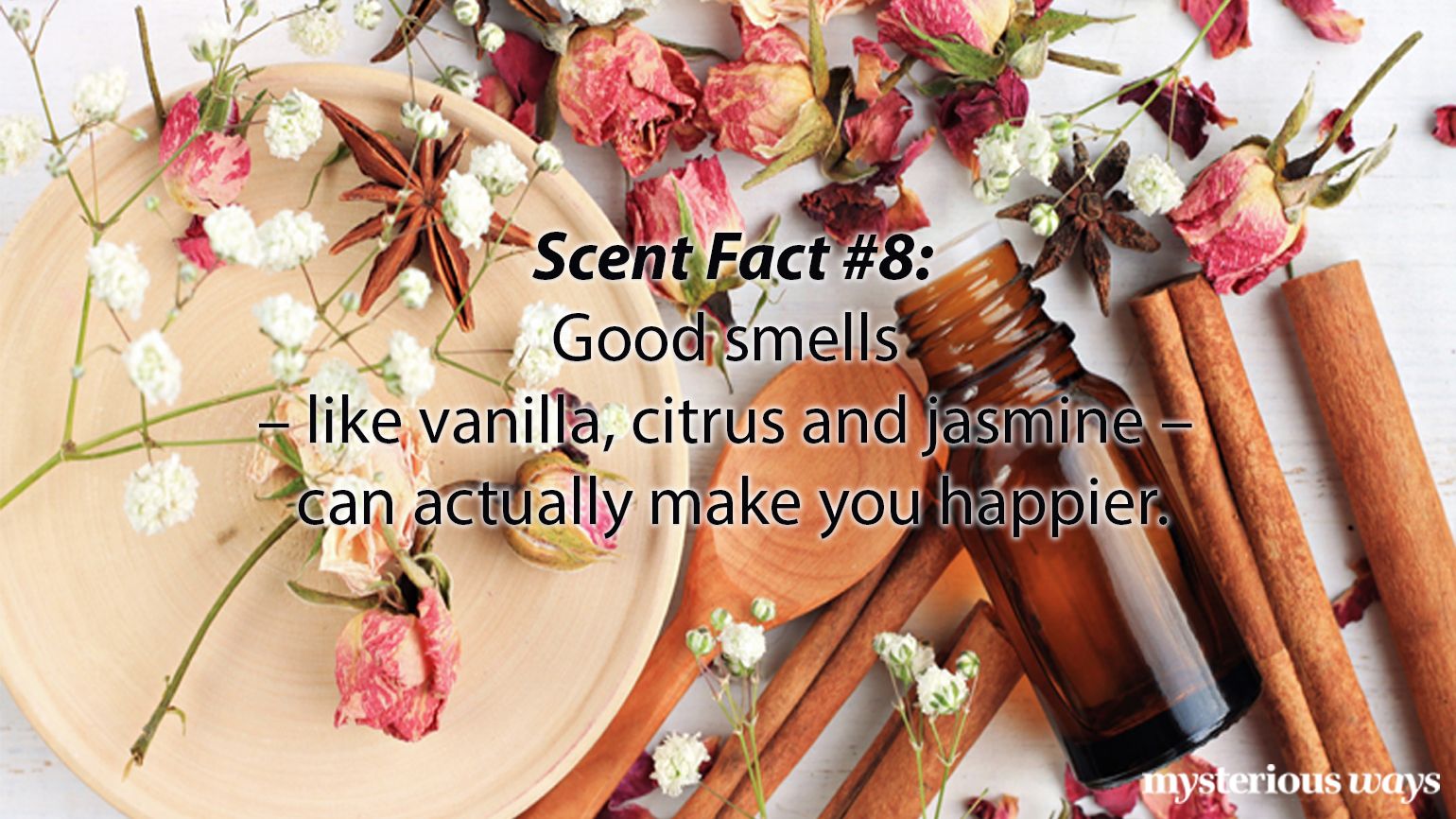 Pleasant smells like vanilla, citrus, and jasmine can actually make you feel better
