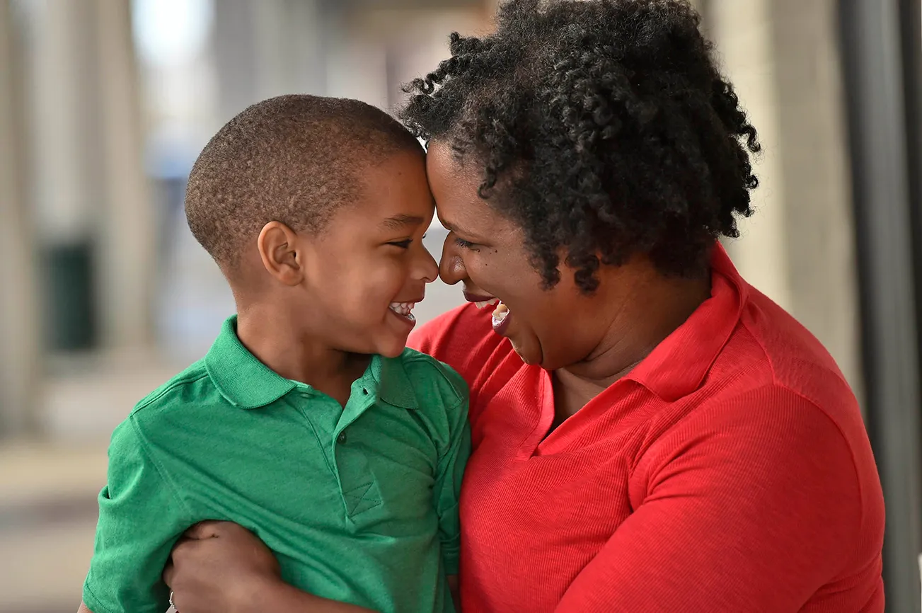 Caleb and Danita share a laugh together