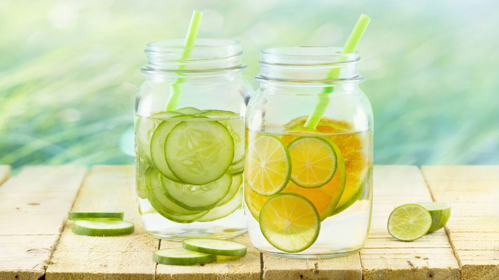 Healthy, flavored water for summer