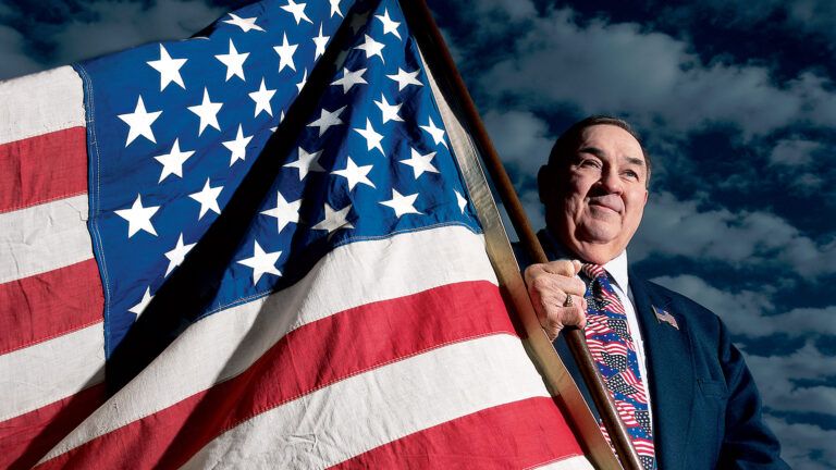 Robert G. Heft and the American flag