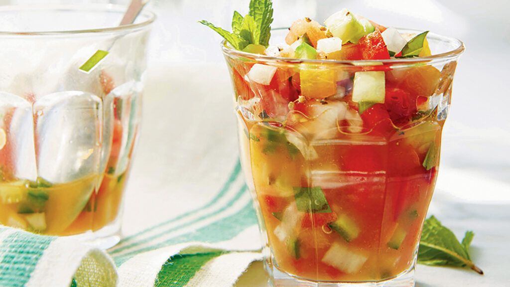 Fruit Gazpacho with Basil and Mint