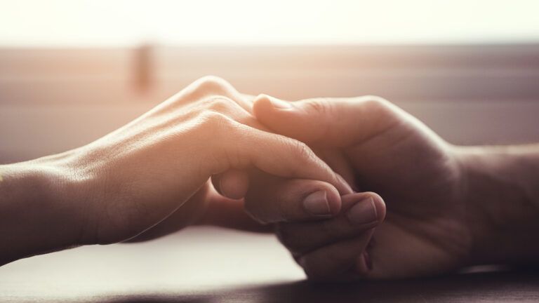 the healing power of touch, two hands touching