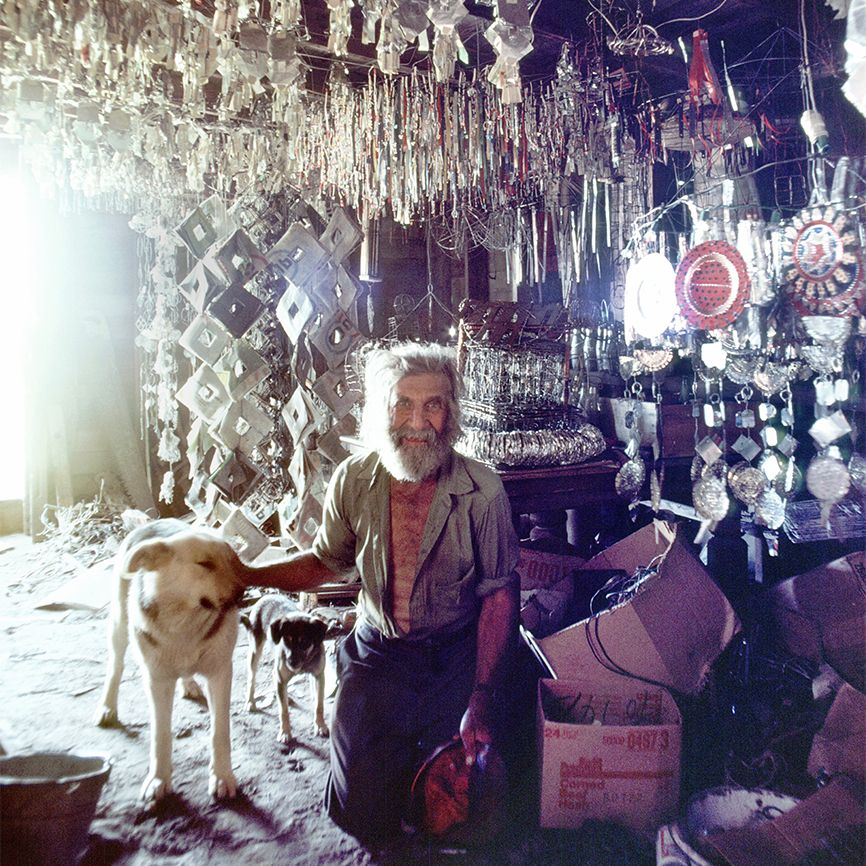 Emery in the shed that served as a his workshop