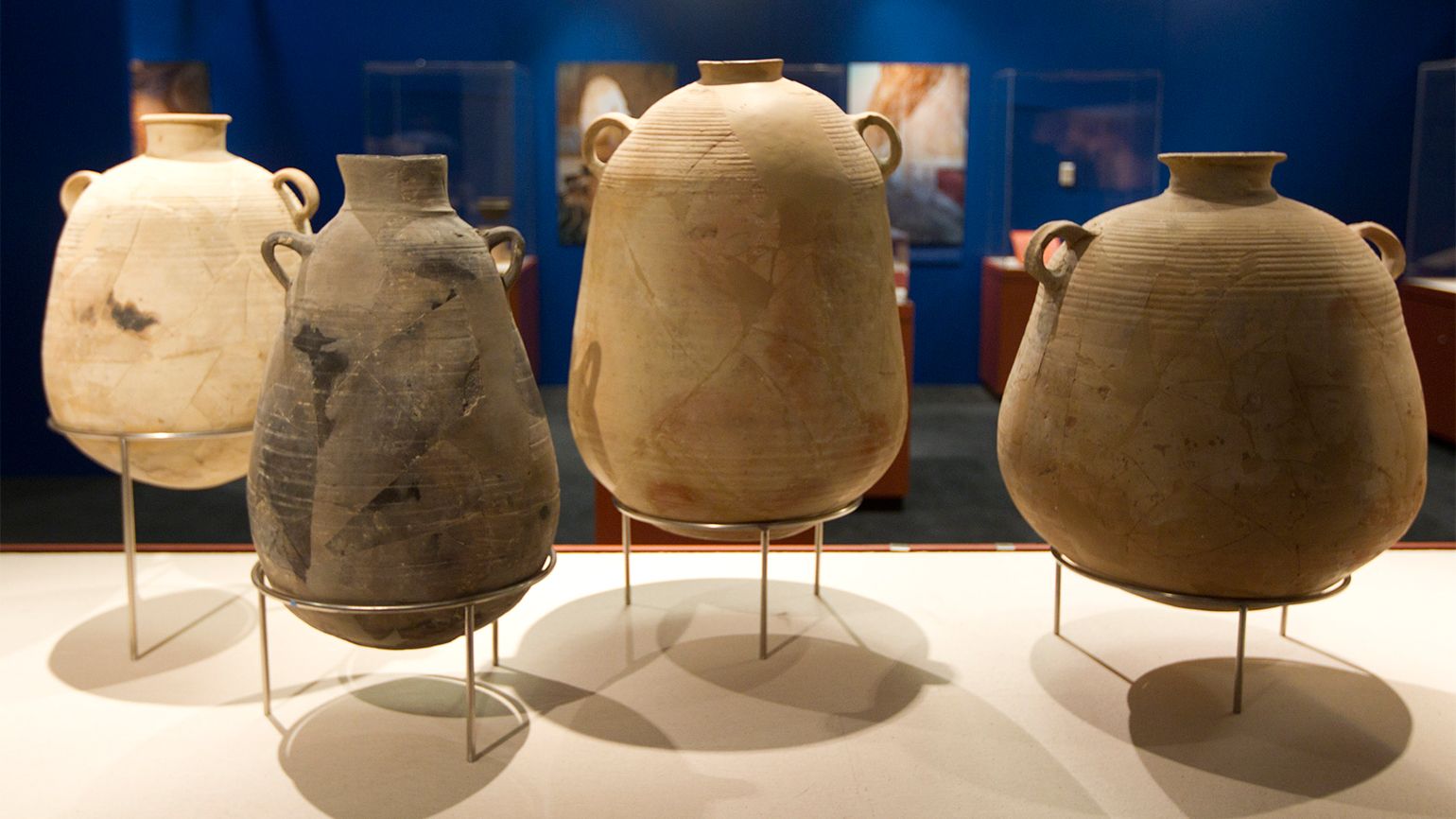 Some of the clay jars found in the caves of Qumran