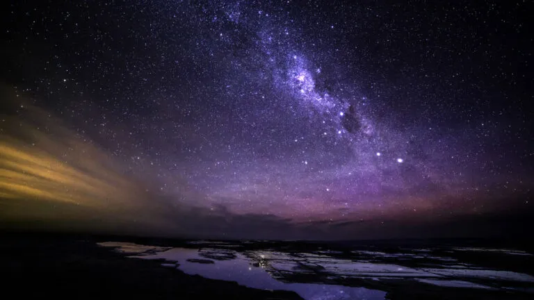 Jupiter and the Milky Way in the night sky; photo by MARIANA SUAREZ/AFP via Getty Images