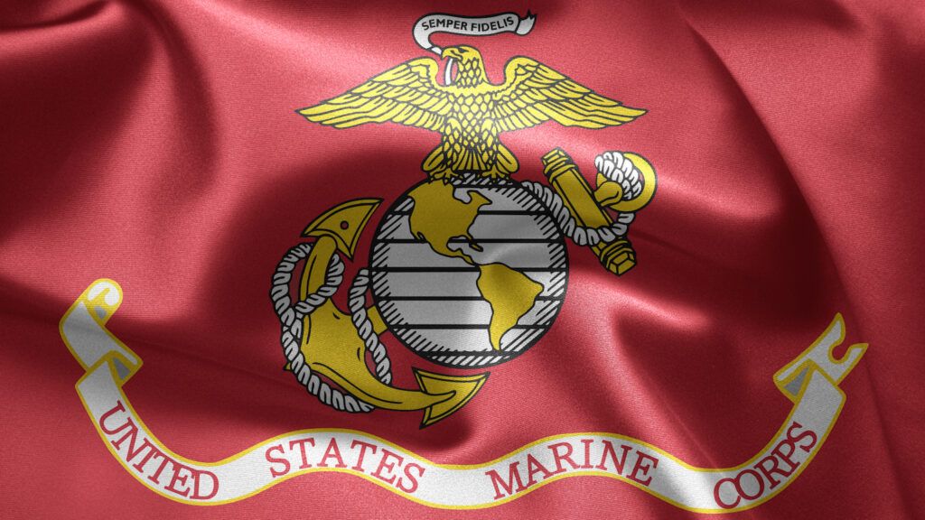 The flag of the U.S. Marines