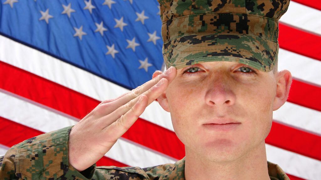 Marine saluting flag