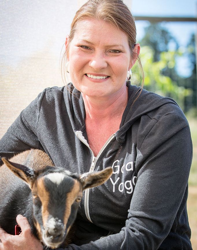 Goat Yoga: Lainey Morse started offering goat yoga classes on her farm after her friend suggested her goats would make the perfect addition to the practice. Better Living Health Wellness