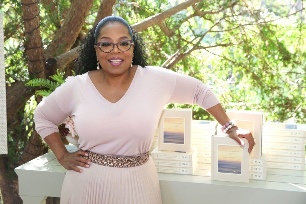 Oprah Winfrey at her home in Montecito, California celebrating the launch of her new book, “The Wisdom of Sundays: Life-Changing Insights from Super Soul Conversations”