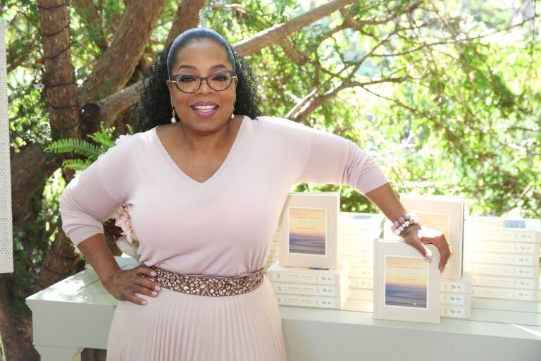 Oprah Winfrey at her home in Montecito, California celebrating the launch of her new book, “The Wisdom of Sundays: Life-Changing Insights from Super Soul Conversations”