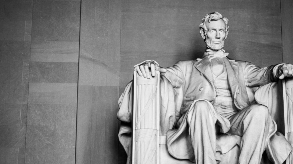 Statue of Abraham Lincoln signifying a presidents day devotion