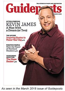 Kevin James on the cover of the March 2018 issue of Guideposts