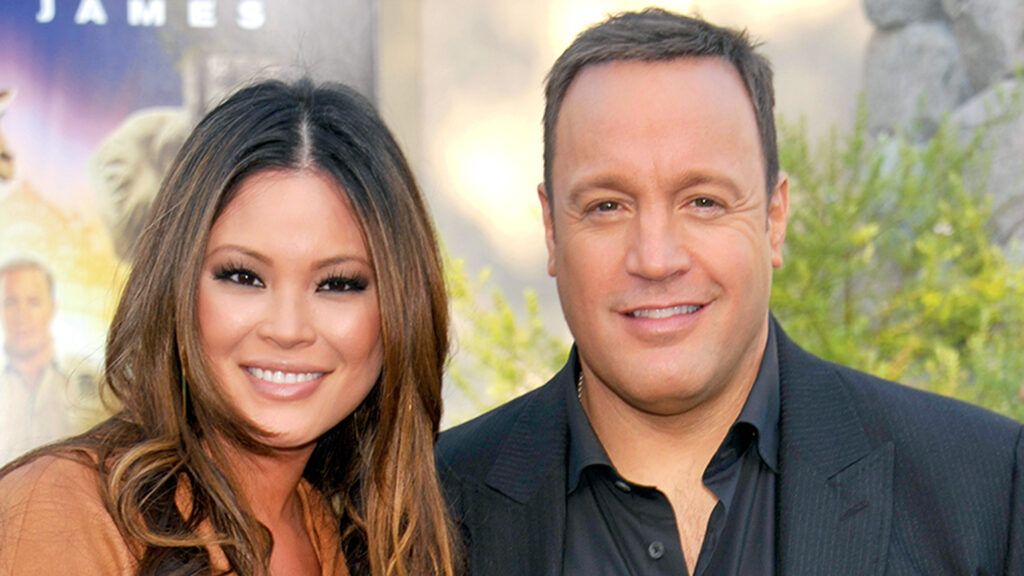 Kevin James with his wife, Steffiana