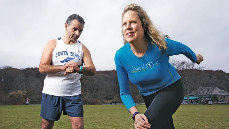 Mario mentors Lisa during one of her training sessions.