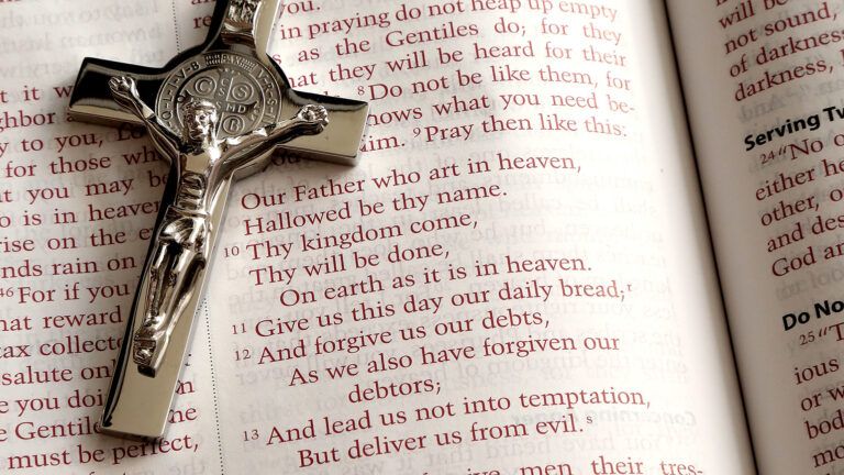 The Lord's Prayer and a crucifix