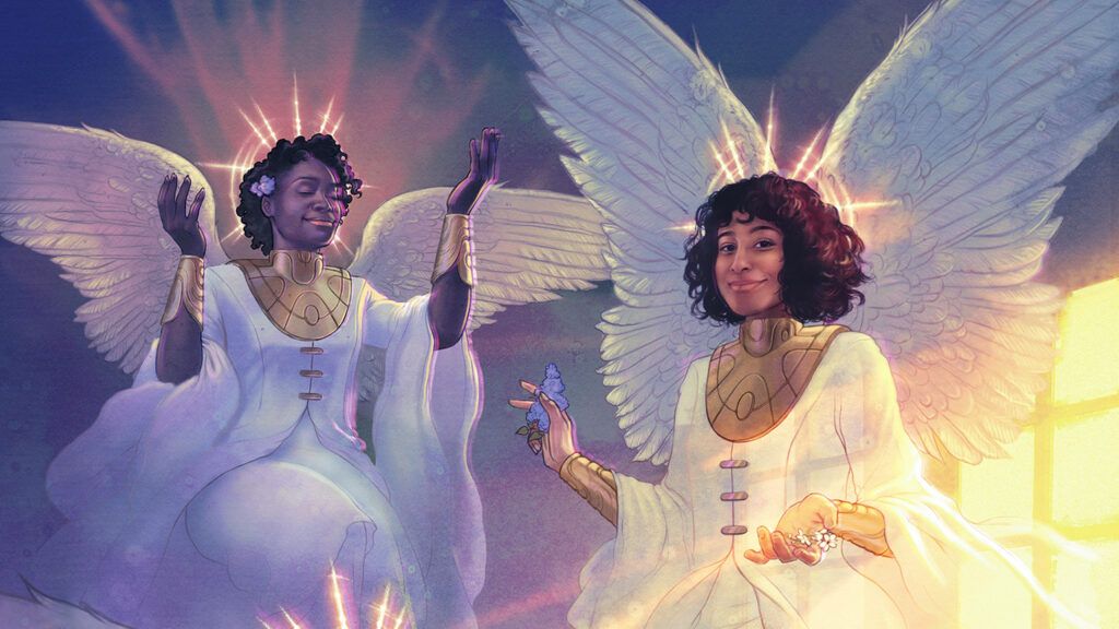 A pair of African American angels