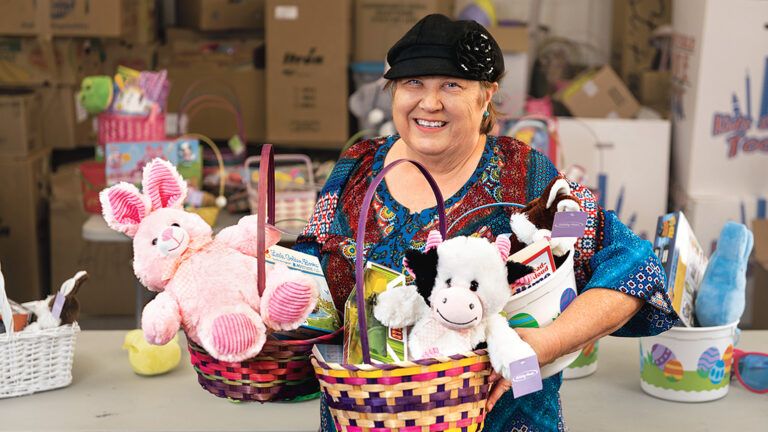 Katie and her volunteers have given away more than 6,000 Easter baskets.
