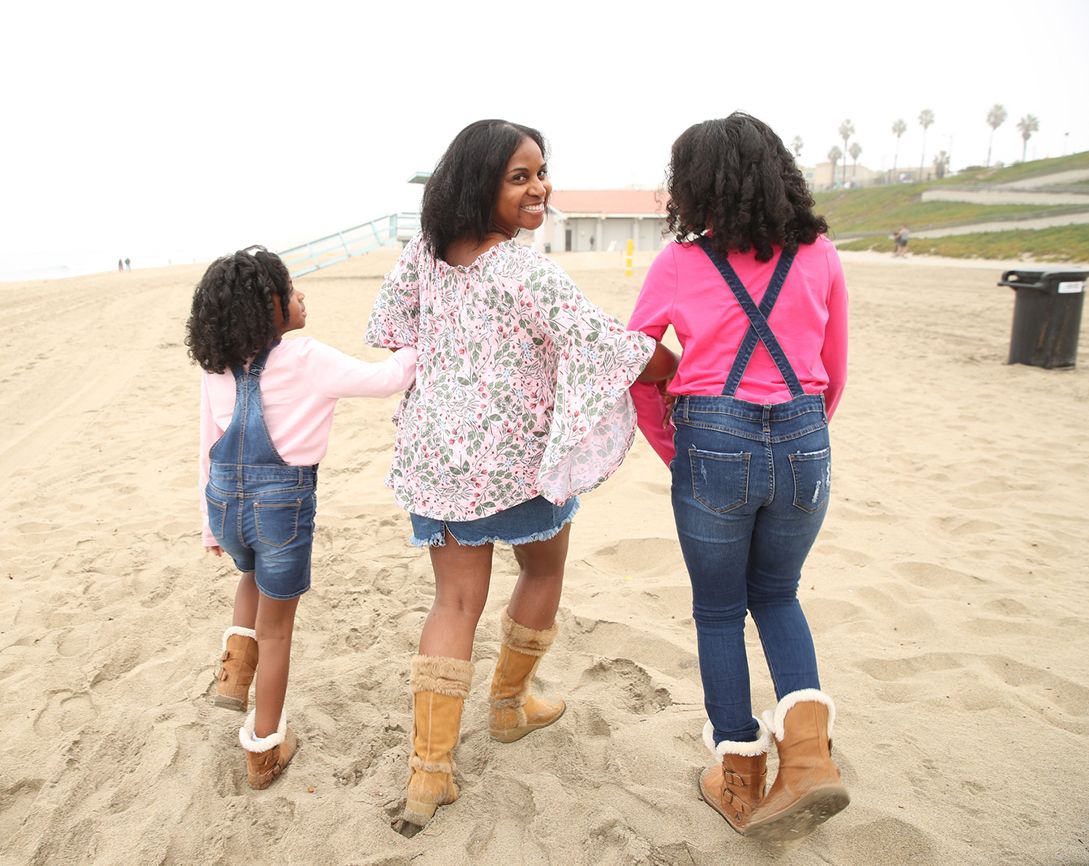 Phnesha Marchette with her daughters Gabby and Gigi