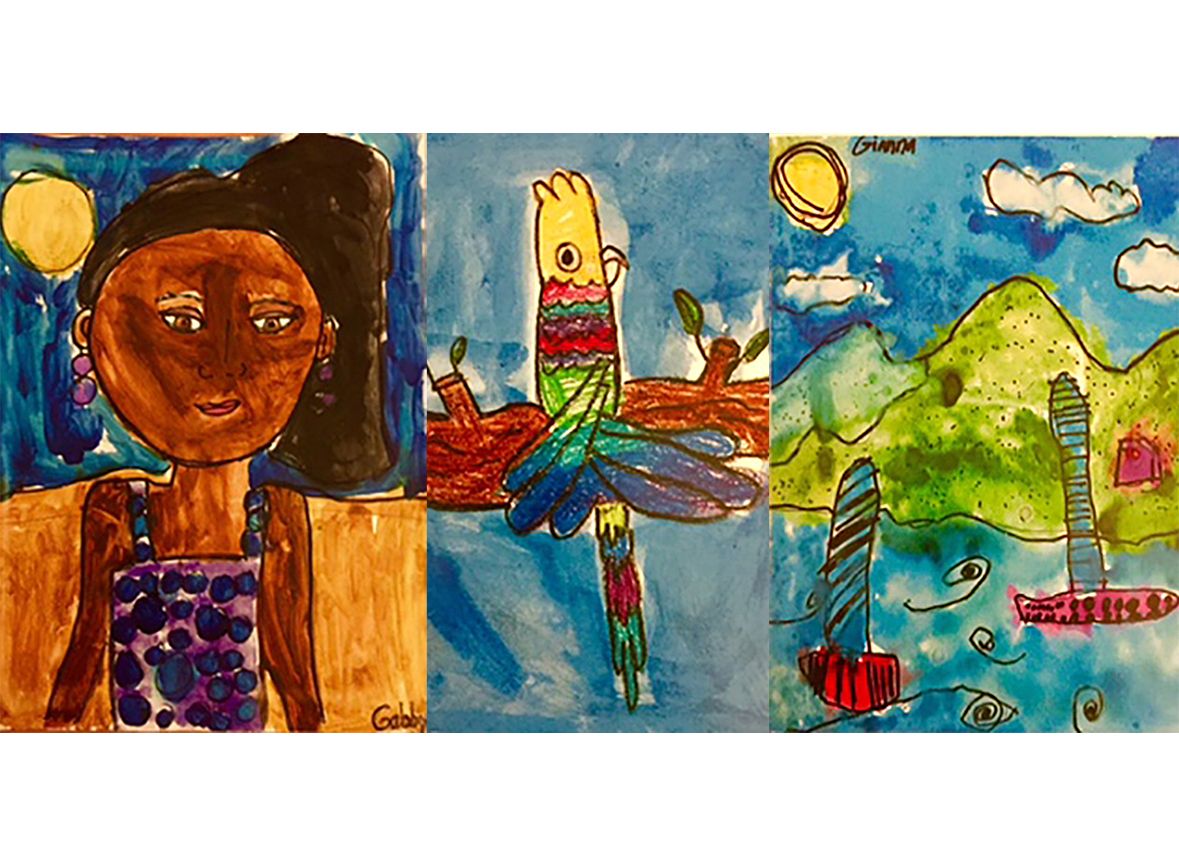 Here are three of Gabby and Gigi's paintings.