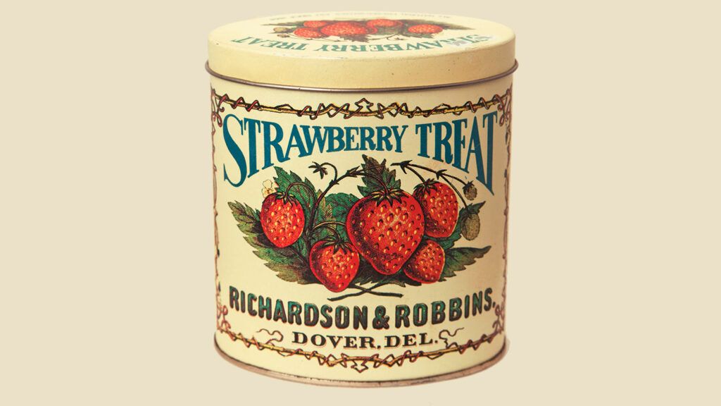 Robin Hill-Page Glanden's vintage strawberry candy tin