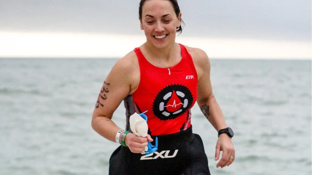 Colleen Alexander competes in the Wildwoods, NJ triathlon in 2016.