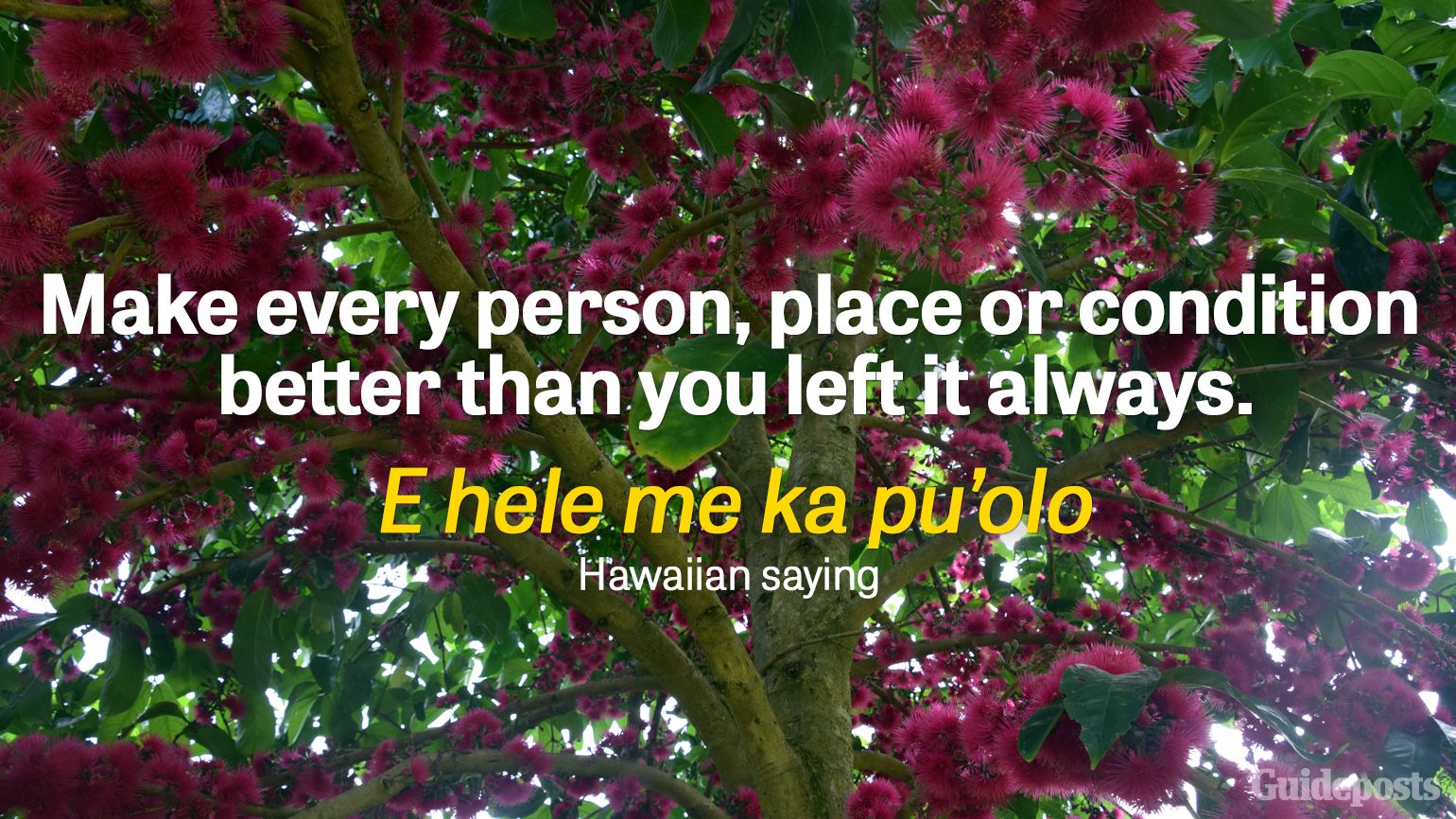 Make every person, place or condition better than you left it always.