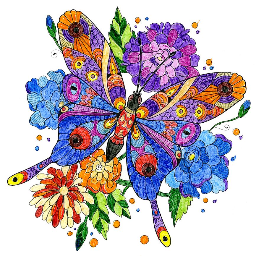 Butterfly colored by Carolyn Land