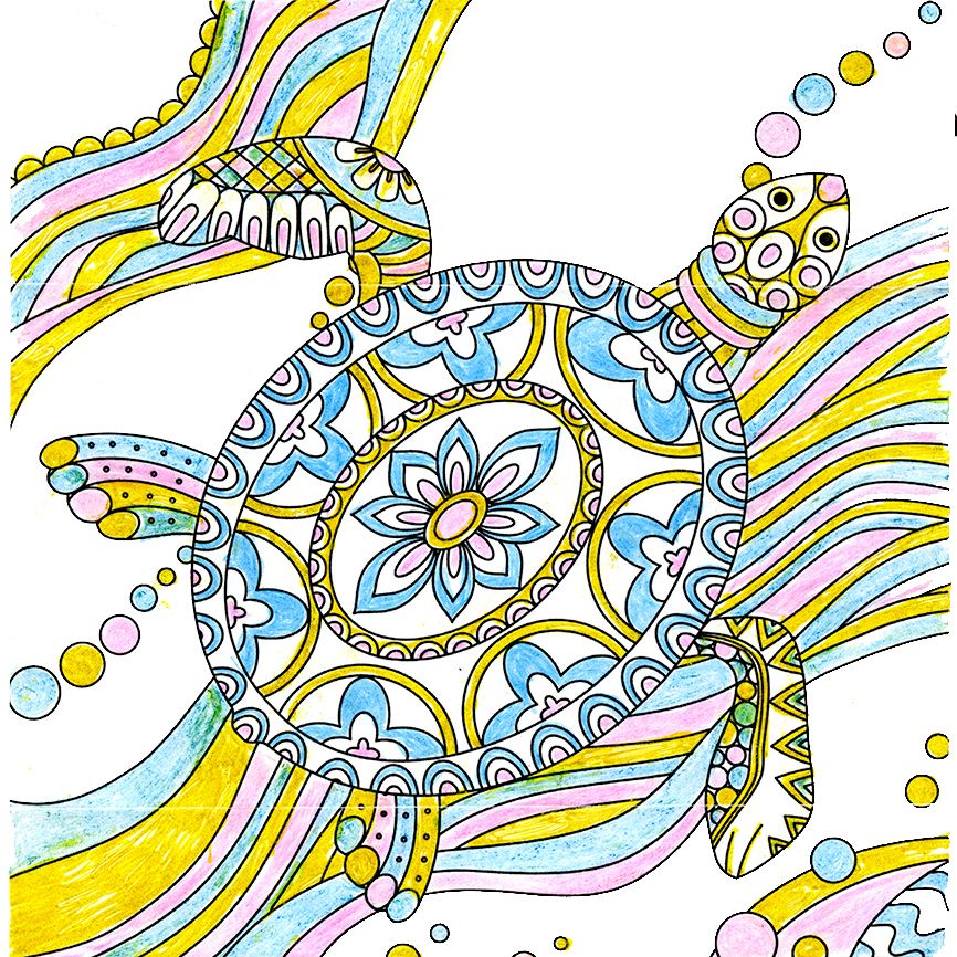 Turtle colored by Barbara J. Horbasch, Roseville, California