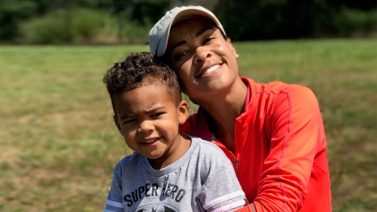 Linsey Davis with her son, Aydin