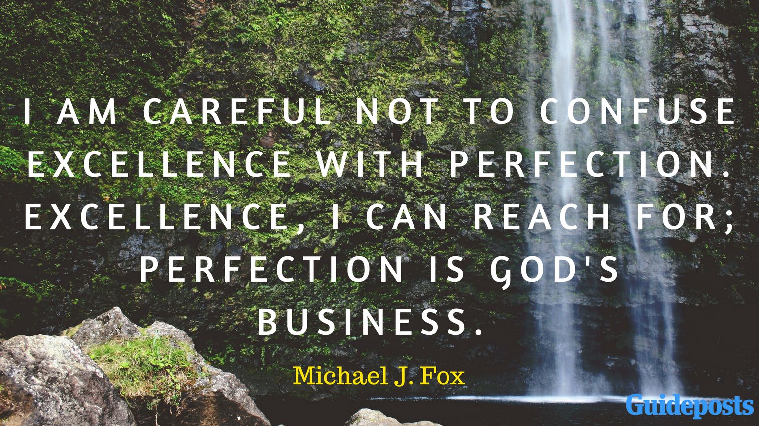 I am careful not to confuse excellence with perfection. Excellence, I can reach for; perfection is God's business. - Michael J. Fox