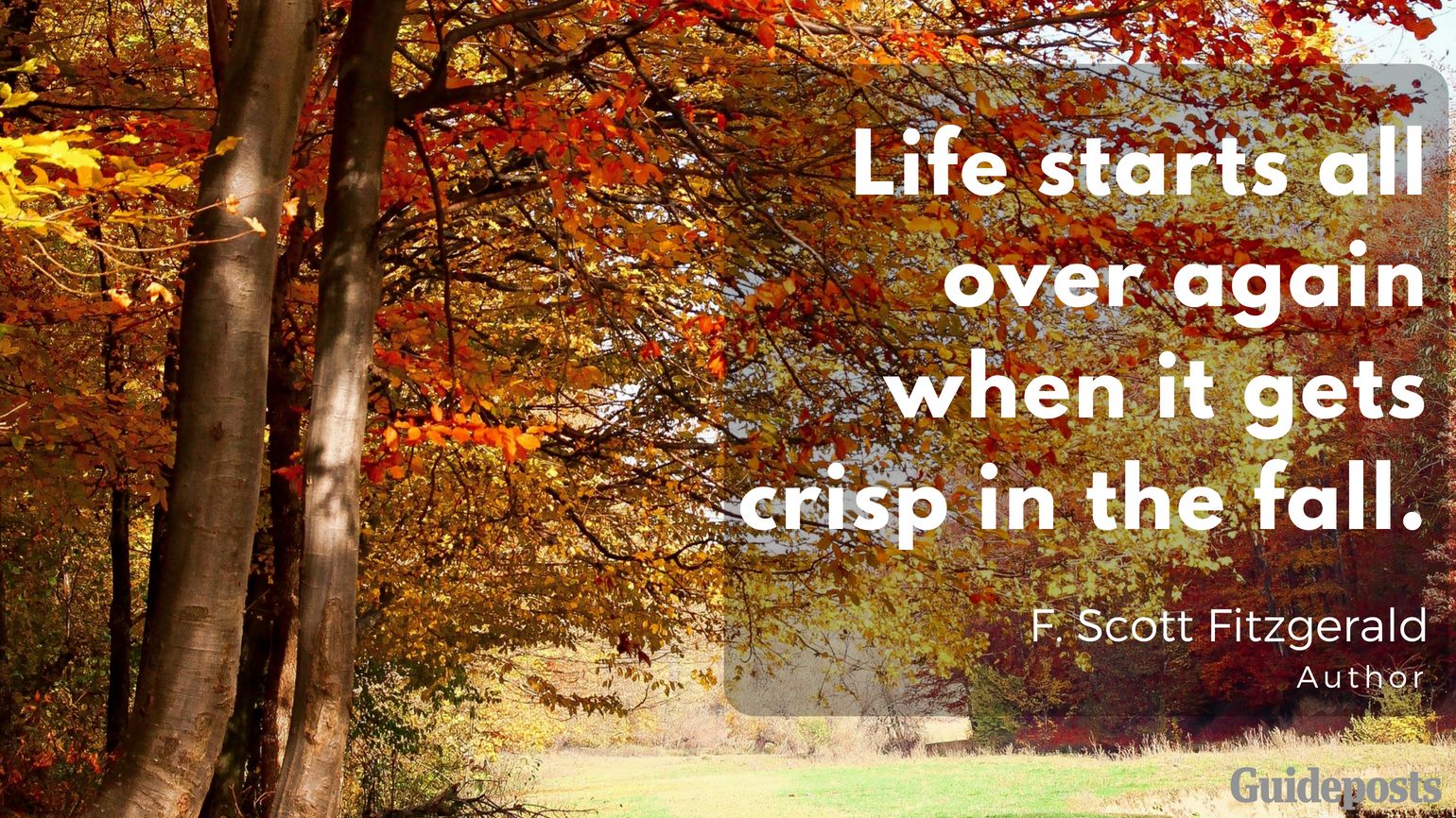 Life starts all over again when it gets crisp in the fall. —F. Scott Fitzgerald