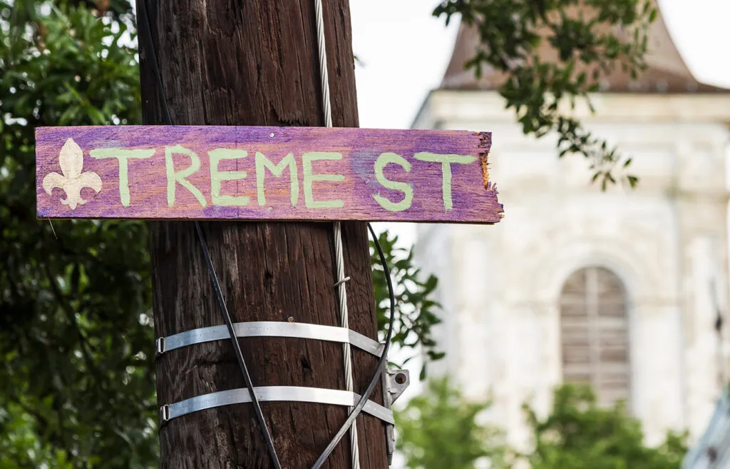 Street sign of Treme Street in Treme, New Orleans