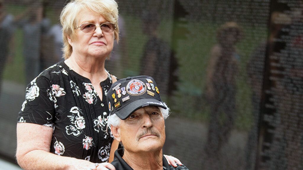 Eddie and his wife, Connie, on a visit to the Vietnam Veterans Memorial