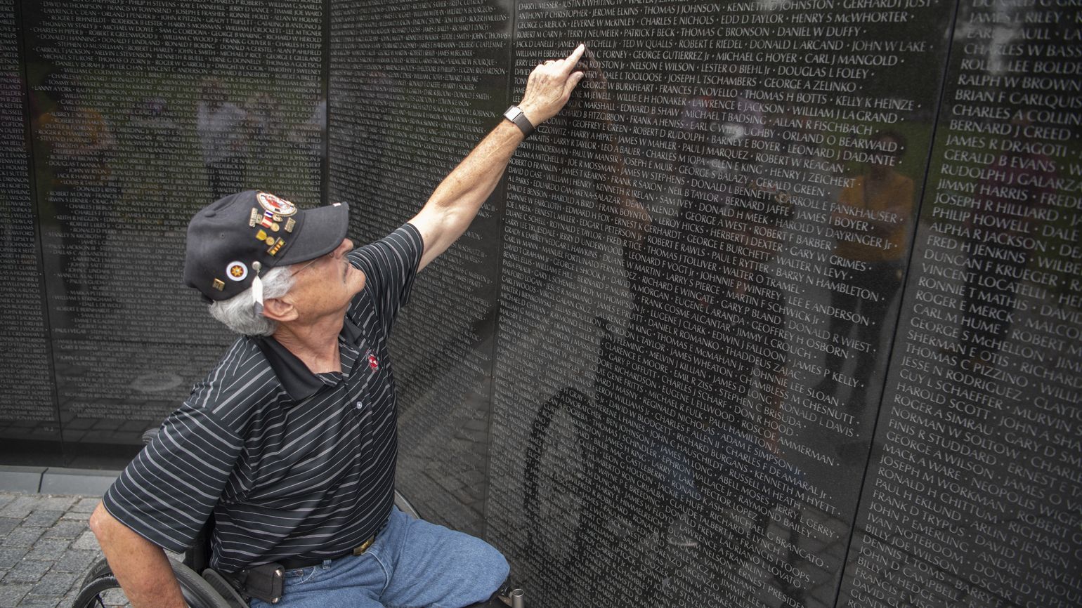 Eddie Beesley at the Vietnam Veterans Memorial in Washington D.C.