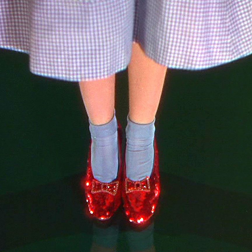In L. Frank Baum's novel The Wonderful Wizard of Oz, Dorothy's slippers were silver. They were changed to ruby red in the movie to take advantage of the fact that the scenes that took place in Oz were filmed in Technicolor.