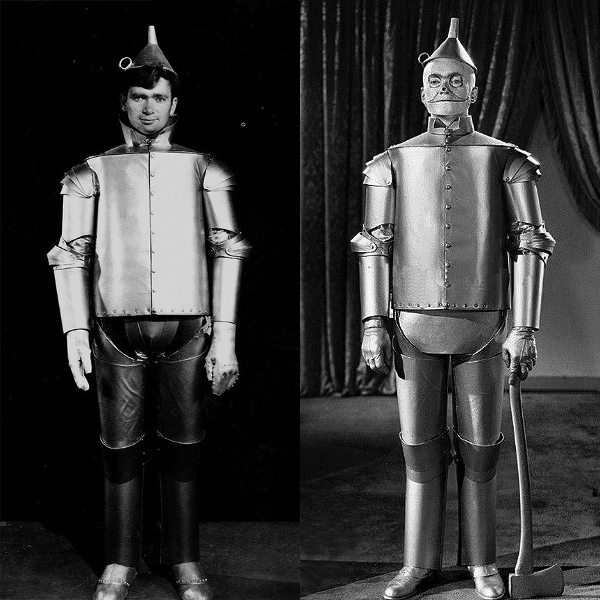 Buddy Ebsen, best remembered as Jed Clampett on The Beverly Hillbillies, was originally cast as the Tin Man, but he suffered a severe allergic reaction to the body makeup, which contained aluminum dust. The studio was forced to turn to Jack Haley to play the role and to use makeup composed of aluminum paste.