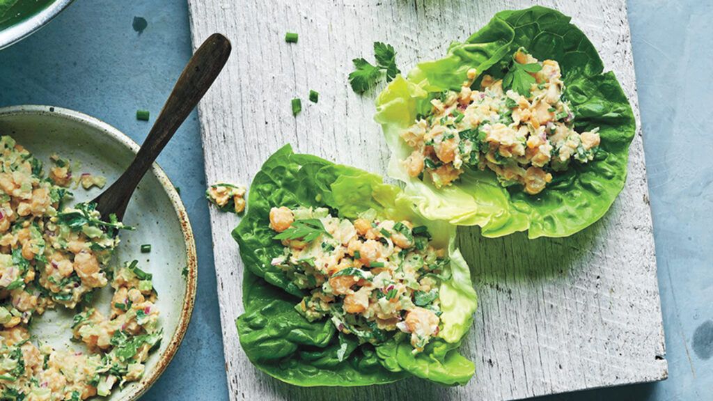 Justin Chapple's Smashed Chickpea Salad Lettuce Wrap