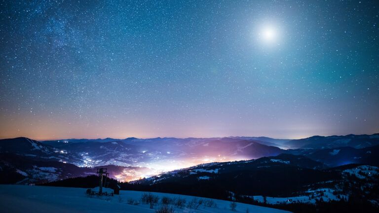 A starlit night in winter