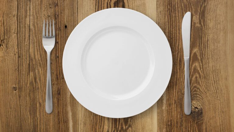 Empty plate showing how to fast according to the Bible