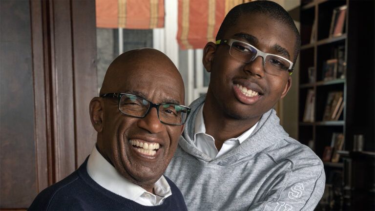 Today show weatherman and co-anchor Al Roker with son Nick