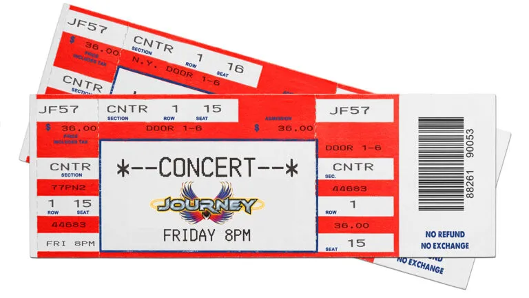 A pair of tickets to a Journey concert